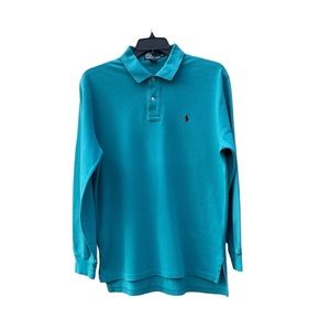 Polo by Ralph Lauren Large Men’s Long Sleeve Mesh Shirt Aqua Color